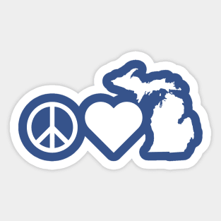 Peace Love Michigan Sticker